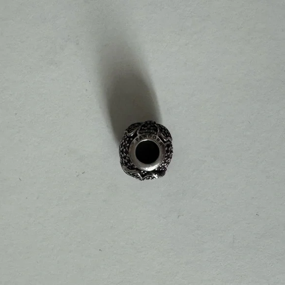 Pandora Sterling Silver Flower Charm Pave CZ & Purple Stone Authentic EUC - Picture 2 of 4
